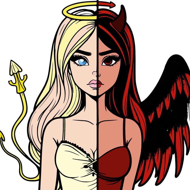 devil vs angel realistic girl