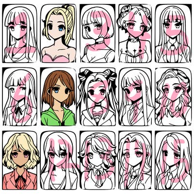 girls that look diffrent anime