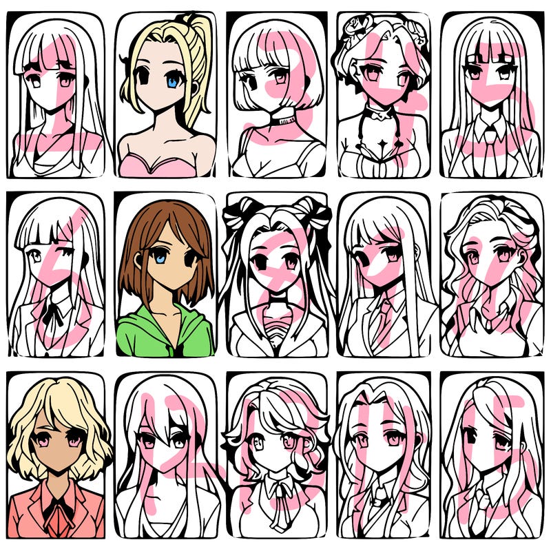 girls that look diffrent anime