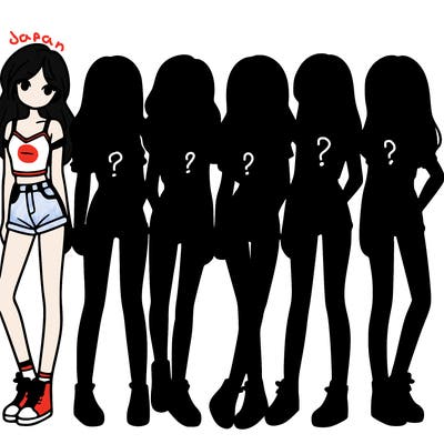 a group of girls wearing crop tops and shorts