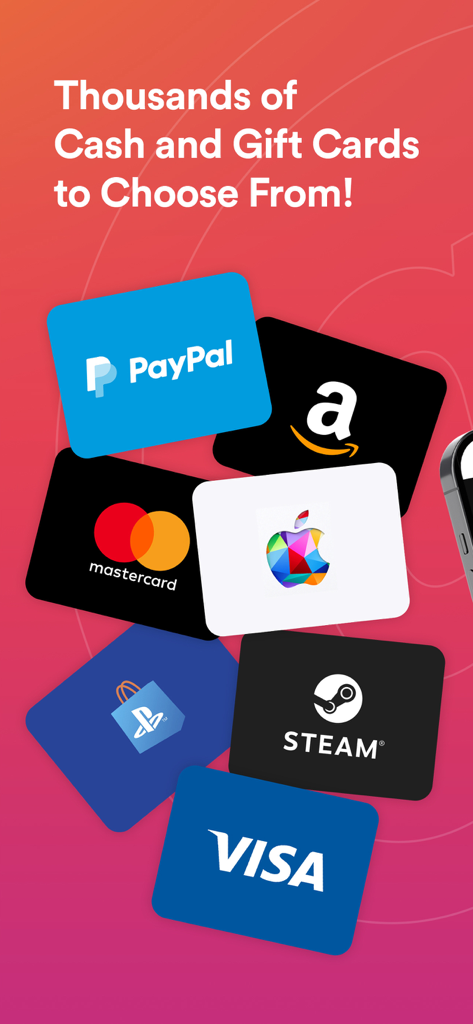 GrabPoints - A collection of gift cards and cash reward logos including PayPal Amazon Mastercard Apple PlayStation Steam and VISA