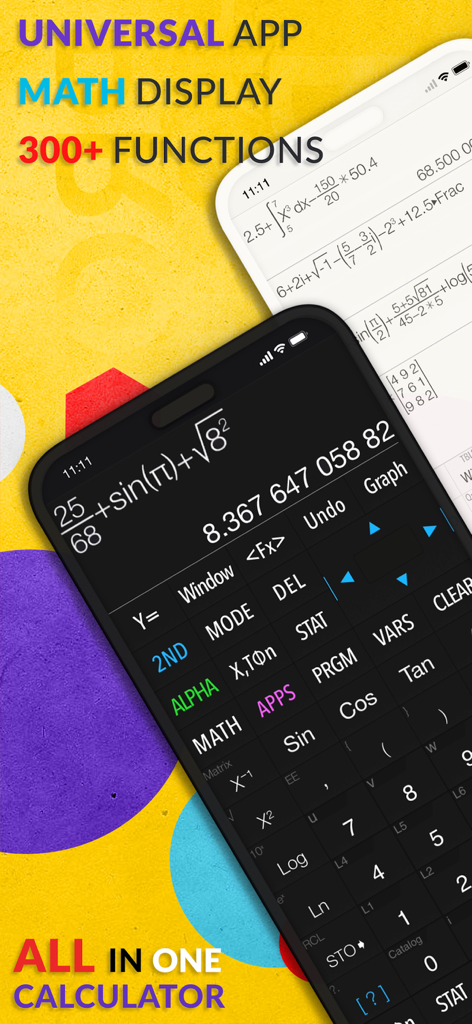 Graphing Calculator Plus AI - Smartphone screen showing a graphing calculator app with advanced math functions and mathematical display
