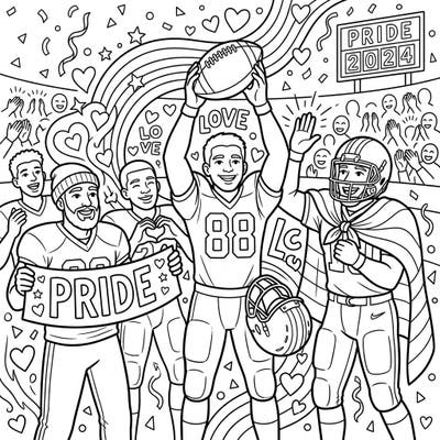 Join the celebration with our exclusive Long Snappers Pride coloring page, capturing the spirit of unity and sport. This vibrant scene is packed with festive details, perfect for expressing creativity and joy.