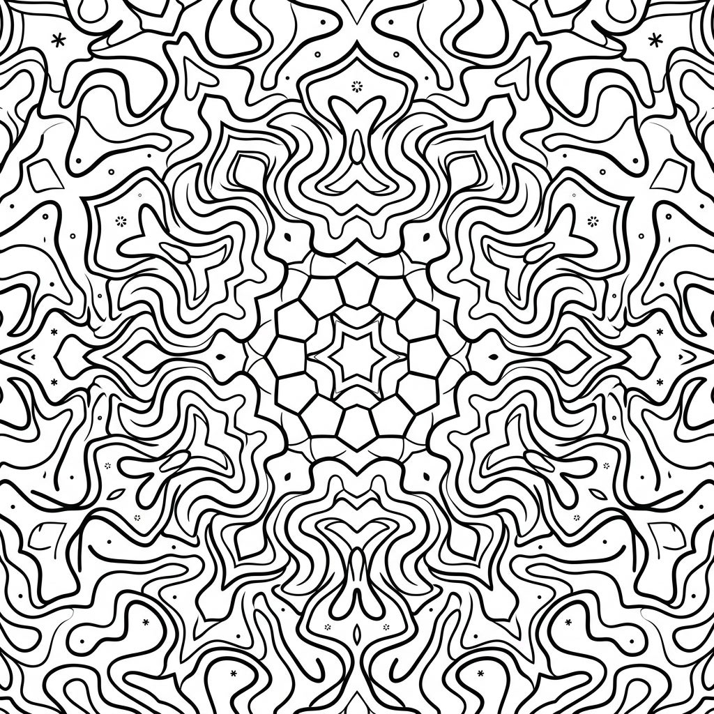 Psychedelic Mandala Coloring Page - Abstract Pattern Art