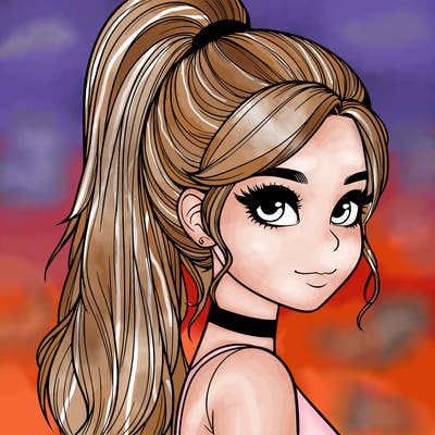 relistic girl with high ponytail