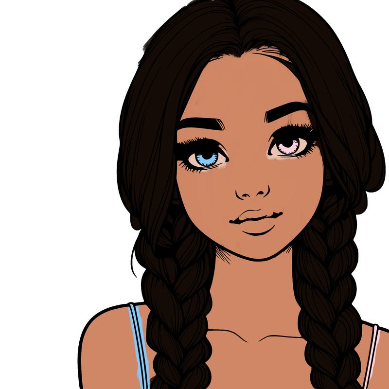 realistic girl with braids