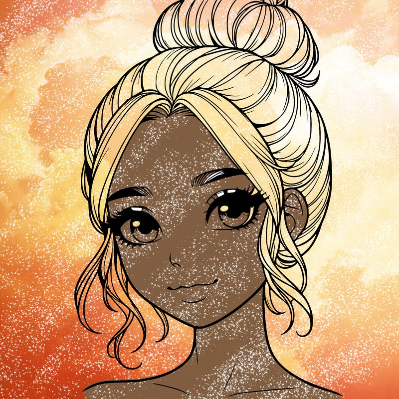 realistic pretty girl with hair in bun