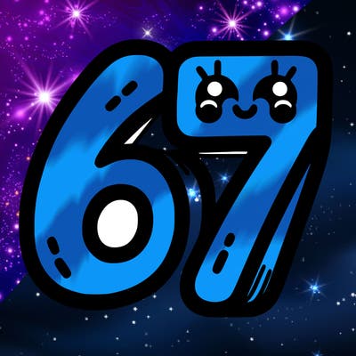 the numbers 67