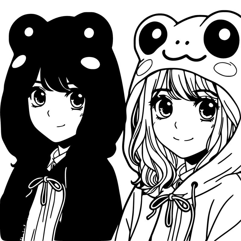 a teenage girl wearing a frog hoodie