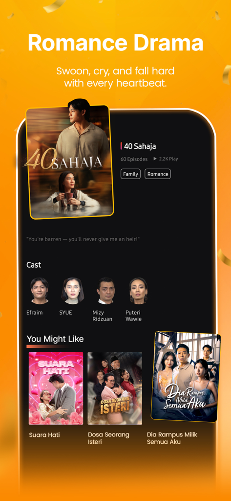 Do Drama mobile app interface showing romance short drama titles and cast details
