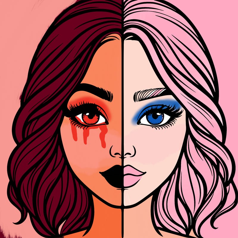 realistic girl split half