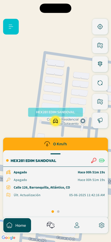 VISTO+ - La aplicación VISTO+ muestra la ubicación y el estado del vehículo en tiempo real en un mapa.