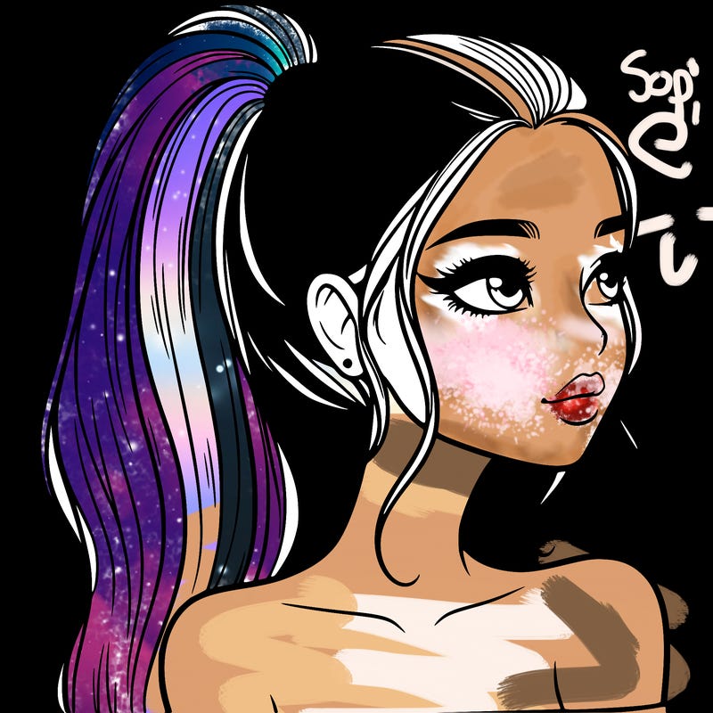 a beautiful and realistic girl with a high pony tail