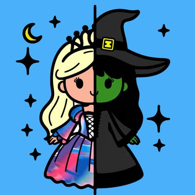split princess and witch