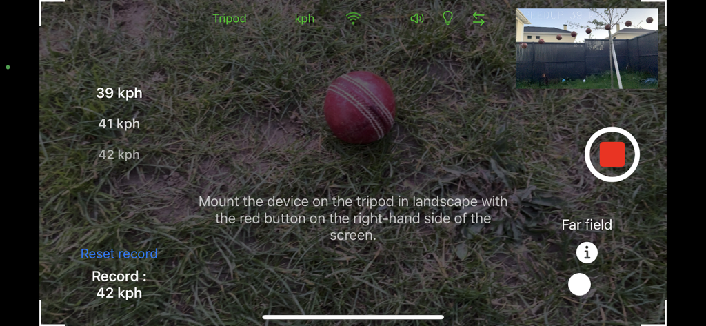 SPEEDUP Cricket - SPEEDUP Cricket app interface displaying bowling speeds in kph and ball trajectory analysis.
