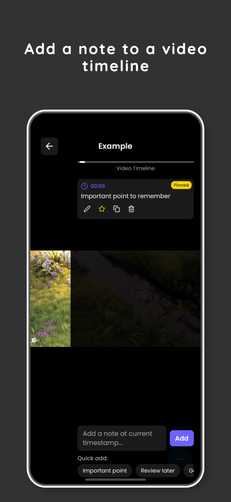 Darato Player - Adding notes to a video timeline in Darato Player