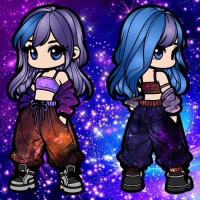 girl in crop top and baggy pants