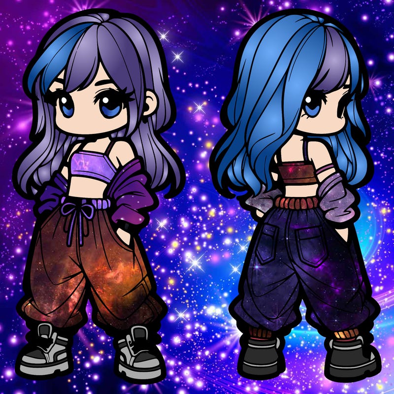 girl in crop top and baggy pants