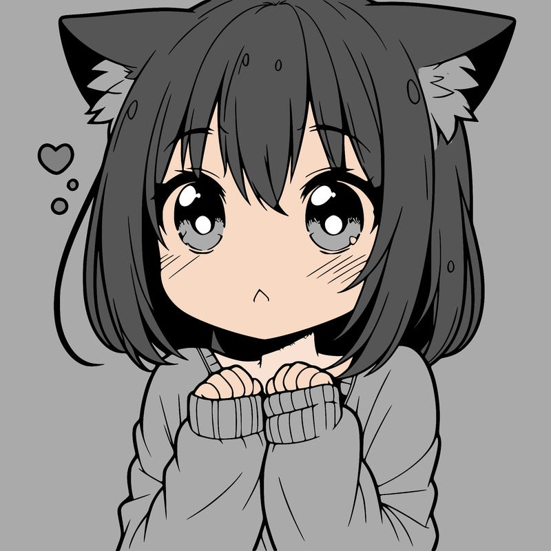shy anime catgirl