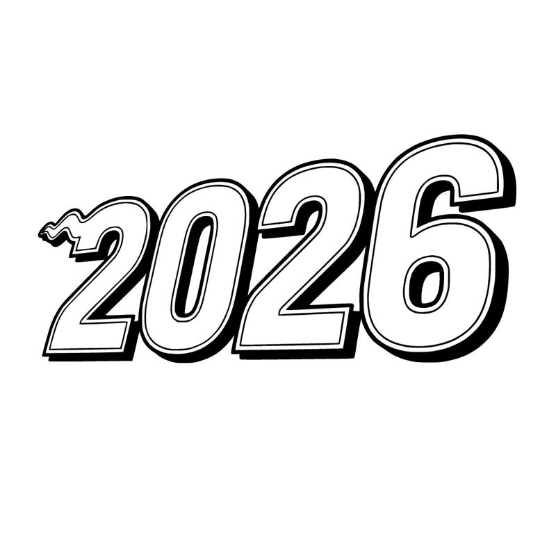 2026 in big font covering the whole paper no one else in it just the numbers... 2026