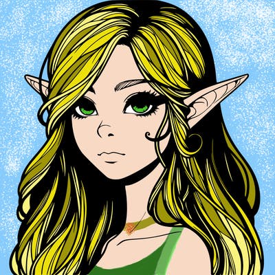elf girl realistic dark fantasy