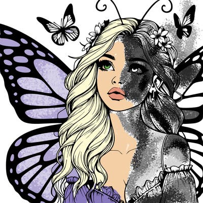 butterfly fairy realistic girl
