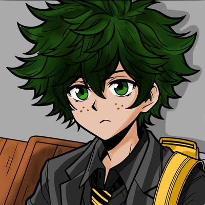 manga character boy with large hair