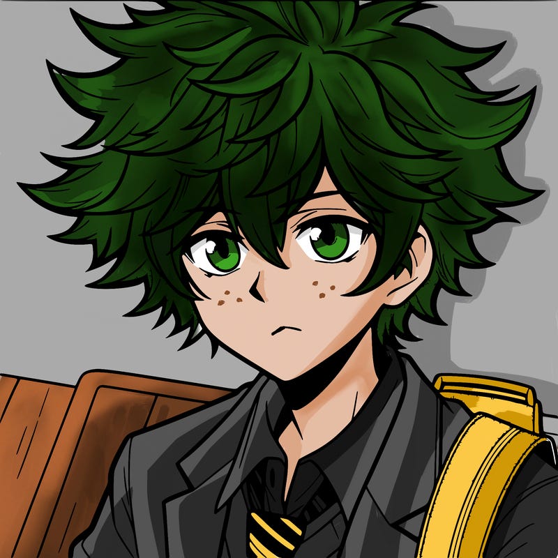 manga character boy with large hair