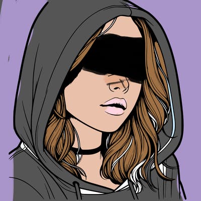 realistic girl with hood on