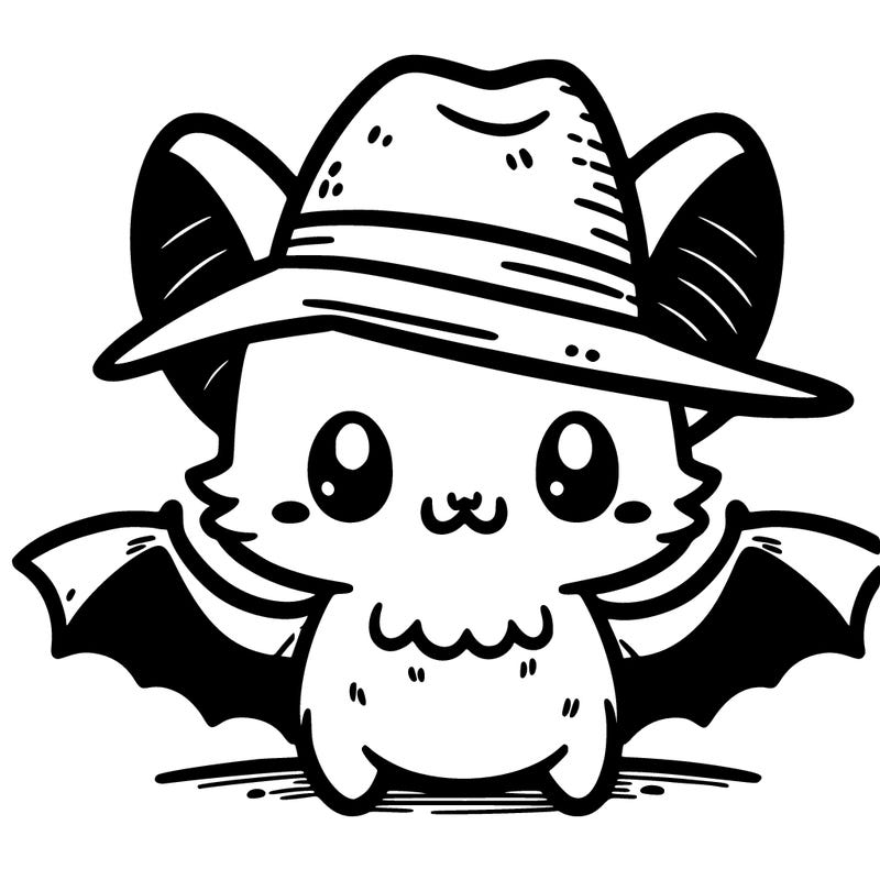 a bat with a hat