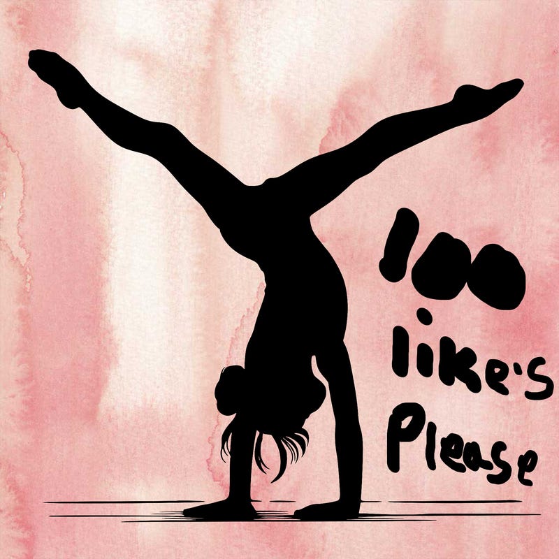 realistic gymnastic hand stand girl in four splits