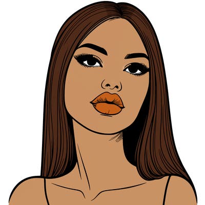 realistic woman with full lips