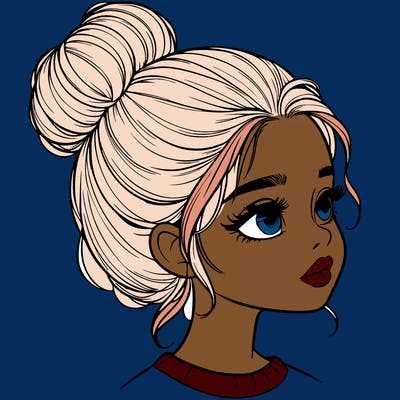 realistic girl with bun