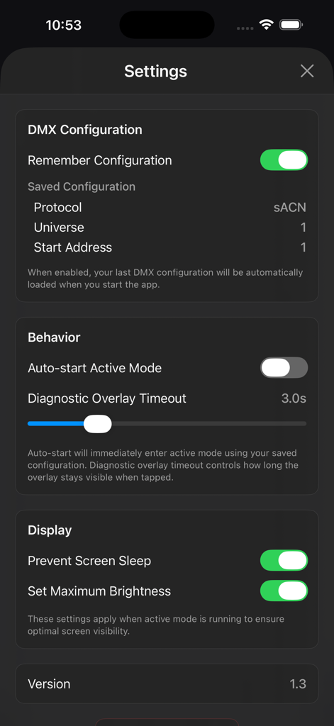 DMX Screen - Productivity App | MWM