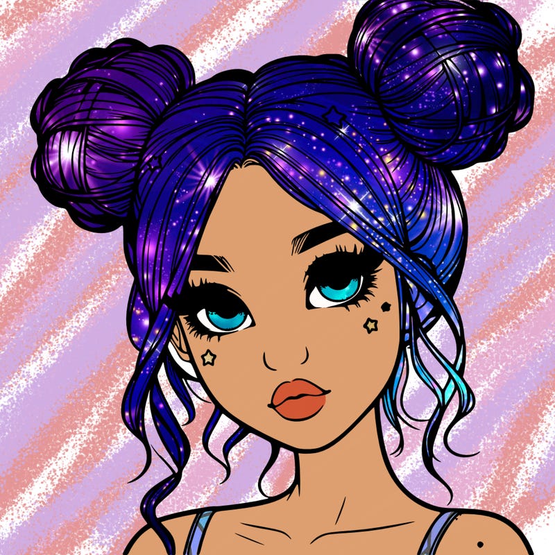 realistic girl with space buns