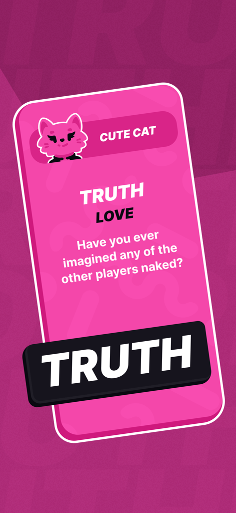 Party Animals: Truth or Dare - Una carta de verdad del mazo Amor en el juego Party Animals que muestra una pregunta provocativa sobre un fondo rosa