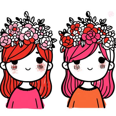 girl with flowers crown