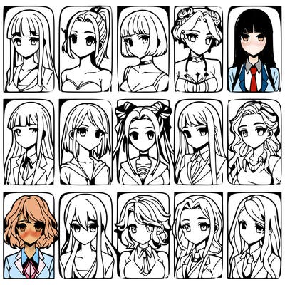 girls that look diffrent anime