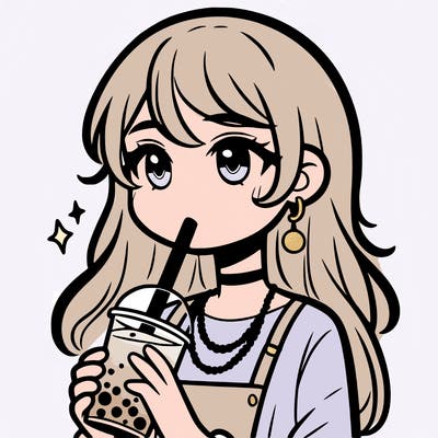 teenage girl drinking boba