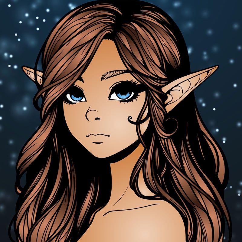 elf girl realistic dark fantasy