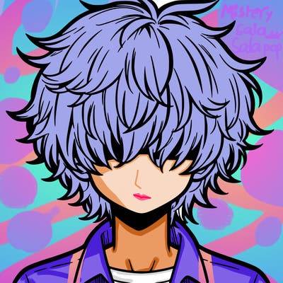 manga boy fluffy hair covering his eyes