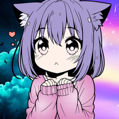shy anime catgirl
