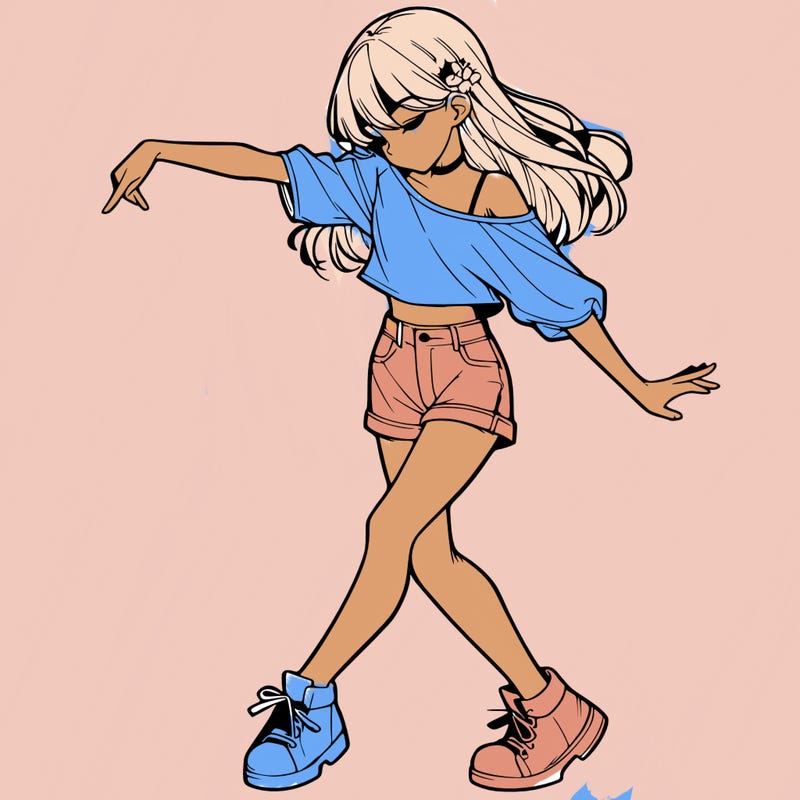 realistic girl danceing