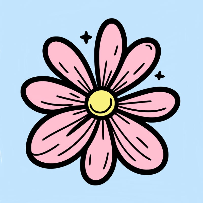 a flower with seven petals