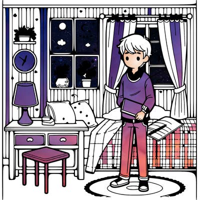 boy in room doing thing