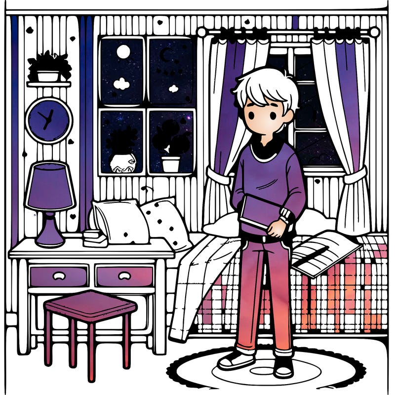 boy in room doing thing