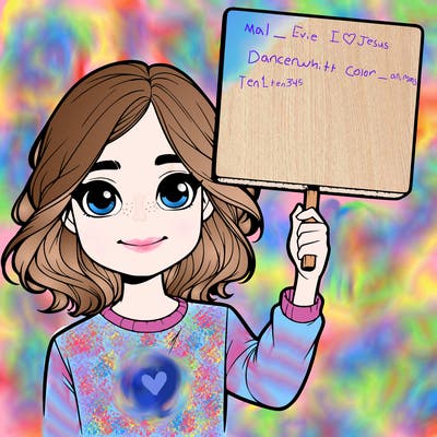 realistic girl holding up a sign