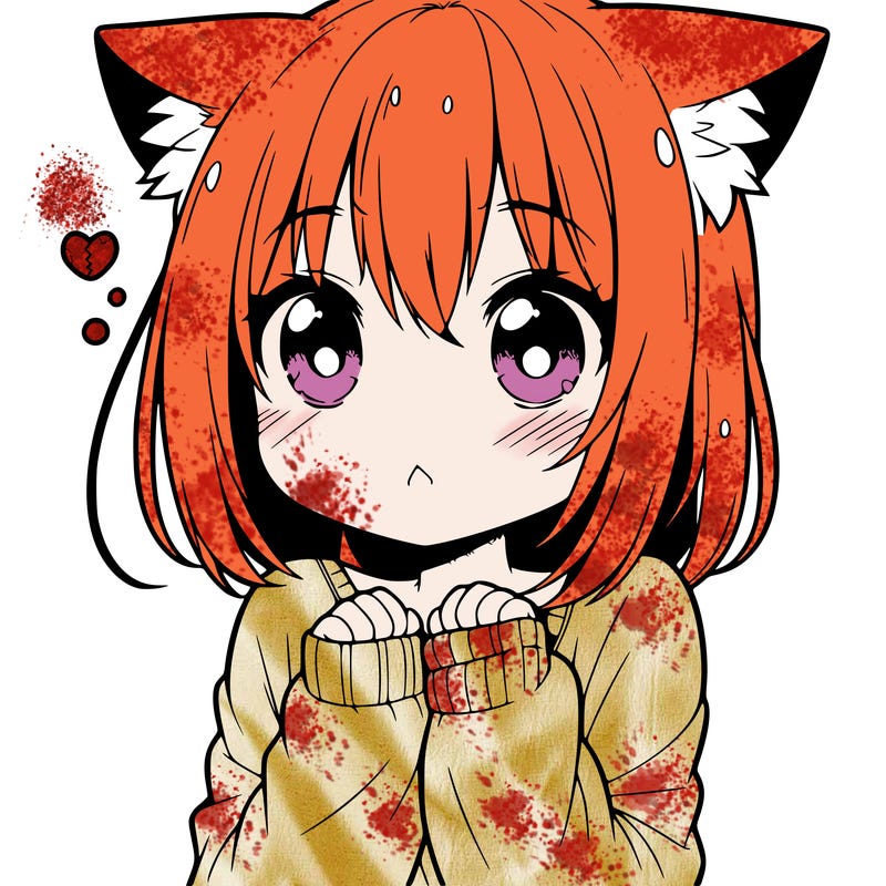 shy anime catgirl