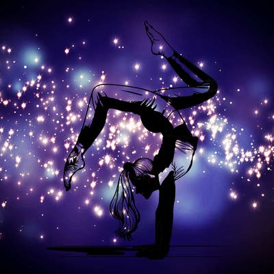 a woman doing a handstand realistic