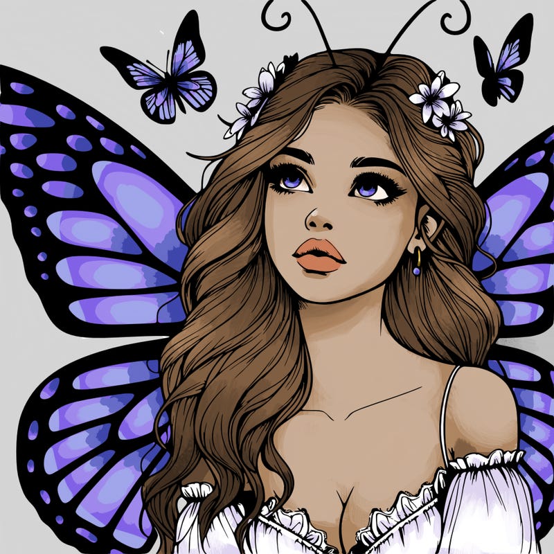 butterfly fairy realistic girl